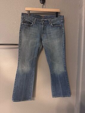 7 For All Mankind Bootcut ultra low-rise Denim Jeans with Red Logo Tab 32